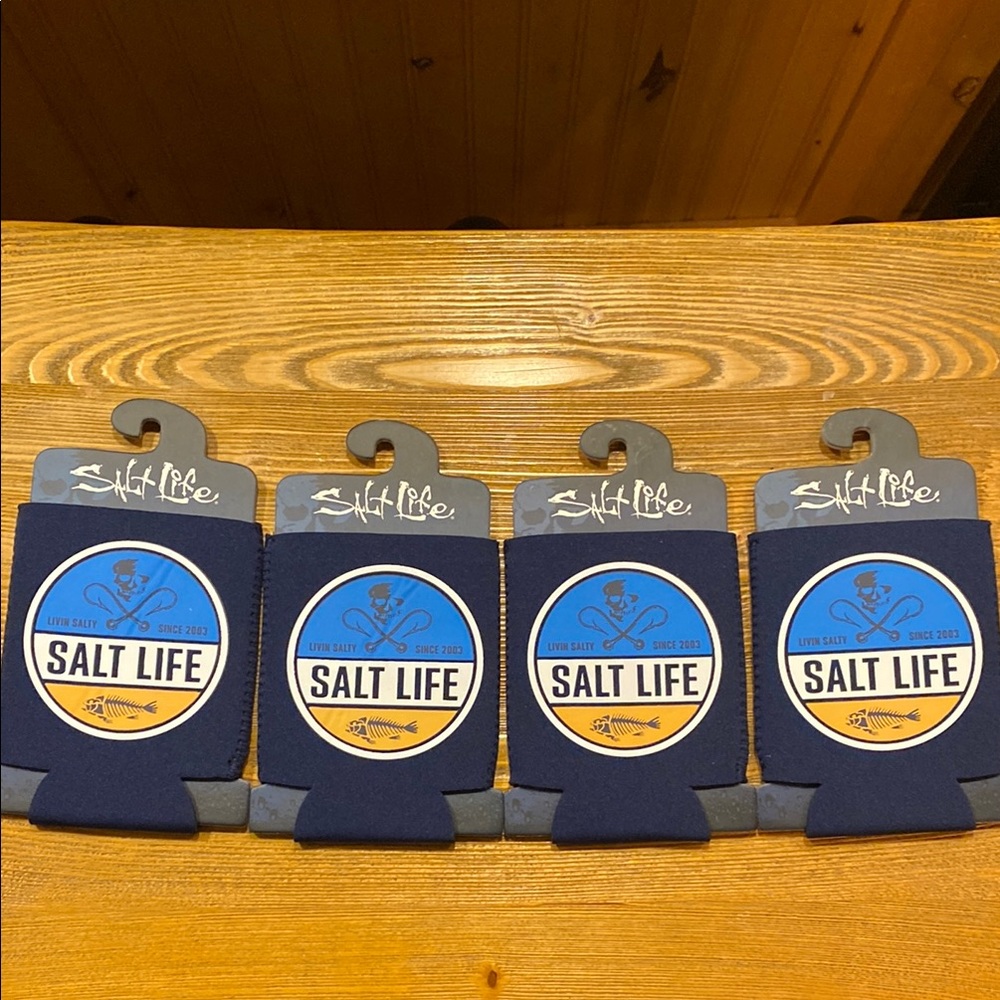 Salt Life Lot of 4 Can Koozies Livin Salty Navy NWT